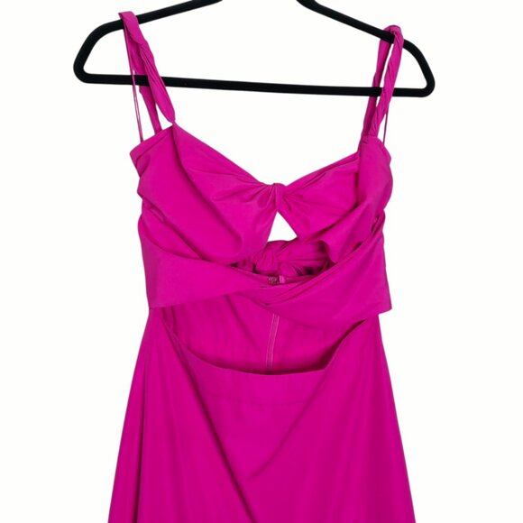 Alexis Azalea Maxi Dress Magenta Pink Twist Cutout Tiered Gown M‎ - Picture 6 of 16